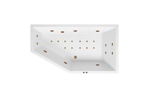 Lambini Designs Florence bubbelbad 160x90cm elektronisch rechts met 6+4+2 hydrojets en 12 aerojets goud