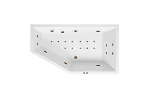 Lambini Designs Florence bubbelbad 160x90cm elektronisch rechts met 6+4+2 hydrojets en 12 aerojets rose goud