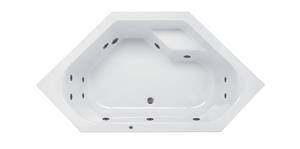 Lambini Designs Venetië bubbelbad 145x145cm elektronisch met 6+4+2 hydrojets RVS