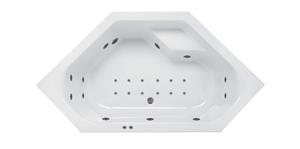 Lambini Designs Venetië bubbelbad 145x145cm elektronisch met 6+4+2 hydrojets en 12 aerojets RVS