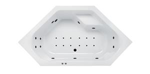 Lambini Designs Venetië bubbelbad 145x145cm elektronisch met 6+4+2 hydrojets en 12 aerojets zwart