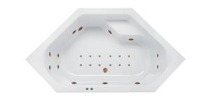 Lambini Designs Venetië bubbelbad 145x145cm elektronisch met 6+4+2 hydrojets en 12 aerojets goud