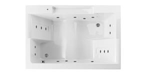 Lambini Designs Puglia bubbelbad 180x120cm elektronisch met 6+4+2 hydrojets RVS