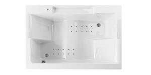 Lambini Designs Puglia bubbelbad 180x120cm elektronisch met 12 aerojets RVS