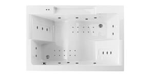 Lambini Designs Puglia bubbelbad 180x120cm elektronisch met 6+4+2 hydrojets en 12 aerojets RVS