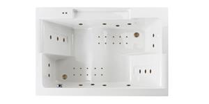 Lambini Designs Puglia bubbelbad 180x120cm elektronisch met 6+4+2 hydrojets en 12 aerojets rose goud