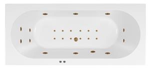 Lambini Designs Round bubbelbad 180x80cm elektronisch met 6+4+2 hydrojets en 12 aerojets goud