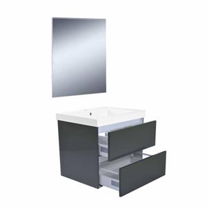 Aqua Splash Badkamermeubelset Luna 60X47 Hoogglans Grijs 