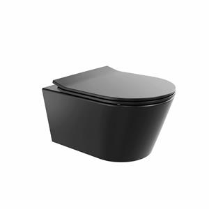 Boss & Wessing Wandtoilet BWS Calitri Urb.y 48 cm Rimfree Compact Mat Zwart