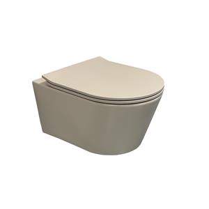 Boss & Wessing Wandtoilet BWS Calitri Urb.y 48 cm Rimfree Compact Mat Taupe Zand