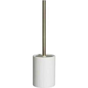 Leen Bakker Toiletborstel Ribbel - wit - 34xØ10 cm