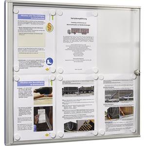 Eurokraft basic Vitrinekast voor binnen, metalen achterwand, 12 vellen A4, h x b = 963 x 931 mm, vanaf 5 stuks