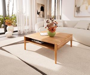 DELIFE Couchtisch Simcha 90x90 cm Akazie Natur 1 Fach