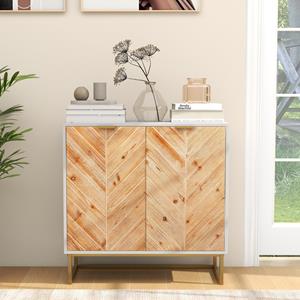 Costway Dressoir Opbergkast met Deuren en Plank Consoletafel met Metalen Poten Modern Bijzetmeubilair voor Woonkamer Eetkamer Hal