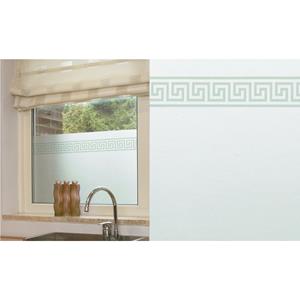 Patifix 3x Stuks raamfolie Griekse patroon rand semi transparant 45 cm x 2 meter zelfklevend -