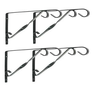 Nature Muurhaken - 4x - groen - 21.5 x cm - geplastificeerd verzinkt staal - hanging basket haak -