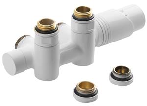 Bruckner Wicher Combi radiator aansluitset midden onder wit