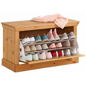 Home affaire Schoenenbank Basilico Breedte 90 cm, zithoogte 52 cm, cassette-look, van massief hout, FSC