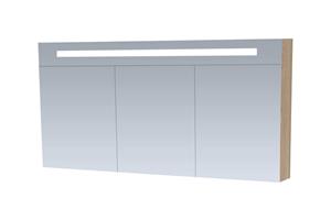 Brauer Promise Deluxe spiegelkast 140cm met 3 deuren en verlichting wit mat