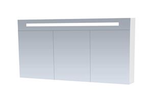 Brauer Promise Deluxe spiegelkast 140cm met 3 deuren en verlichting wit glans