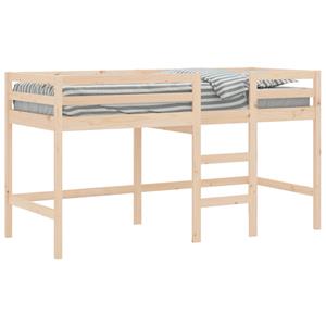 VidaXL Kinderhoogslaper met ladder 90x200 cm massief grenenhout