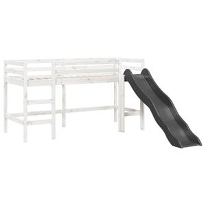 VidaXL Kinderhoogslaper zonder matras massief grenenhout wit 90x200 cm