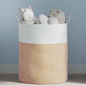 VidaXL Opbergmand Ø 38x46 cm katoen bruin en wit