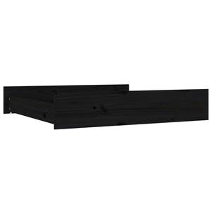 VidaXL Bedlades 2 st massief grenenhout zwart