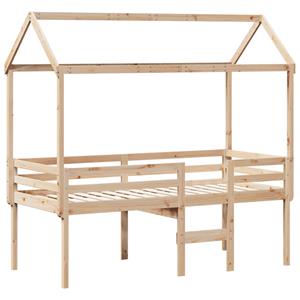 VidaXL Hoogslaper met bedhuis massief grenenhout 80x200 cm