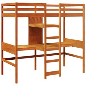 VidaXL Hoogslaper zonder matras massief grenenhout wasbruin 80x200 cm