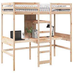 VidaXL Hoogslaper zonder matras massief grenenhout 90x190 cm