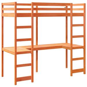 VidaXL Hoogslaper zonder matras massief grenenhout wasbruin 75x190 cm