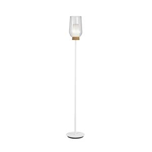 Mantra Iluminación Nora vloerlamp, wit-transparant, metaal, glas