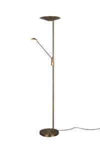 Trio Lighting LED vloerlamp Brantford leeslamp, antiek messing