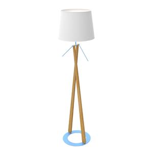 Aluminor Vloerlamp Zazou LS, textiel-kap, blauwe lamphouder