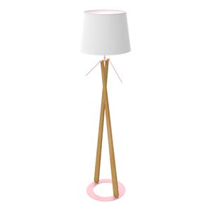 Aluminor Vloerlamp Zazou LS, textiel-kap, roze lamphouder