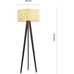 EMIBIG LIGHTING Tona vloerlamp van metaal en kurk, crème