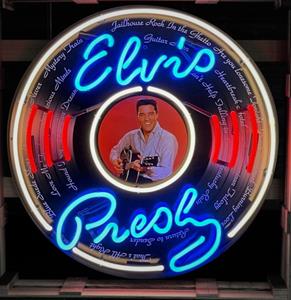 Fiftiesstore Elvis Presley 'Fifties' LP Neon Verlichting XL - 100 x 100 cm