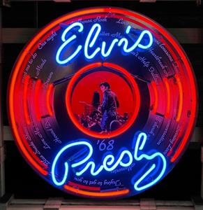 Fiftiesstore Elvis Presley '1968 Comeback Special' LP Neon Verlichting XL - 100 x 100 cm