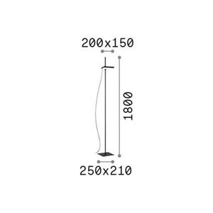 Ideallux Ideal Lux LED vloerlamp Lift, wit, metaal, hoogte 180 cm
