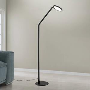 Orion LED vloerlamp Fati, hoogte 136 cm, zwart, aluminium, dimmer
