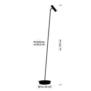HELL Tom Pro LED vloerlamp, zwart, 1-lamp, CCT, dimmer