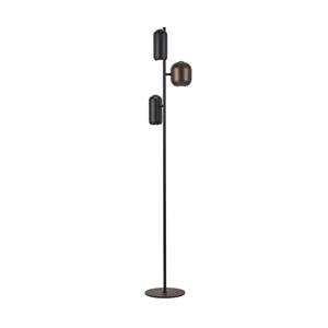 Brilliant Vloerlamp Jane, hoogte 147 cm, zwart/bruin/groen, 3-lamps.