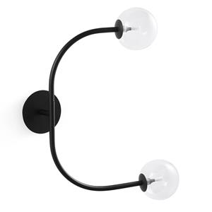 LA REDOUTE INTERIEURS Dubbele wandlamp in metaal en glas, Macha