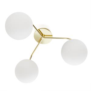 LA REDOUTE INTERIEURS Driedubbele wandlamp in messing en opaline glas, Moricio