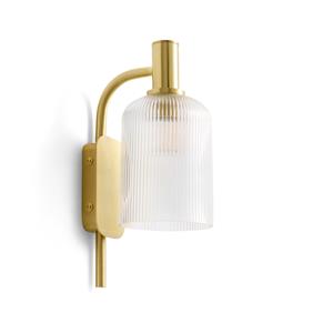 LA REDOUTE INTERIEURS Wandlamp in messing en geribbeld glas, Bogota