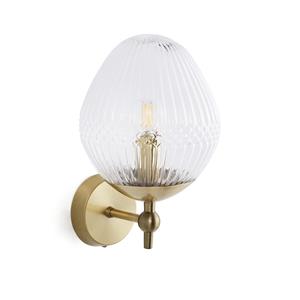 LA REDOUTE INTERIEURS Wandlamp in messing en geribbeld glas, Ari