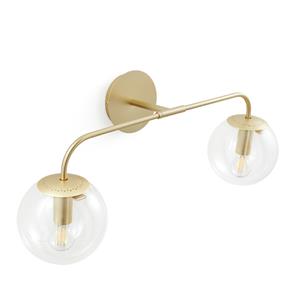 LA REDOUTE INTERIEURS Dubbele wandlamp in messing en glas, Moricio