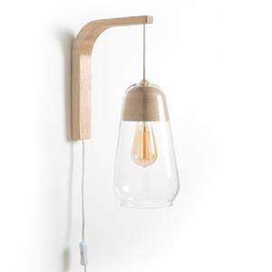 LA REDOUTE INTERIEURS Wandlamp in glas en hout Nasoa