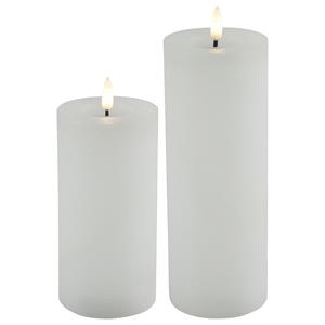 Countryfield LED kaarsen/stompkaarsen - set 2x - wit - H15 en H20 cm - timer - warm wit -